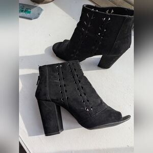 Brash‎ Black Women's Peep-Toe Boots